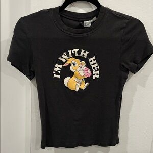 H&M Black Graphic Short Sleeve Tee with Bunny